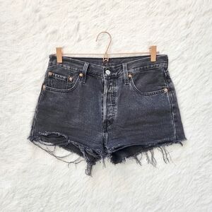 Levi's 501 Black‎ High Rise Cutoff Denim Shorts